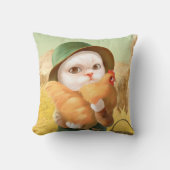 かわいらしい猫とメンドオンファーム クッション (正面)