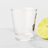 かわいらしい猫とメンドオンファーム ショットグラス (左)