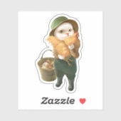 かわいらしい猫とメンドオンファーム シール (シート)