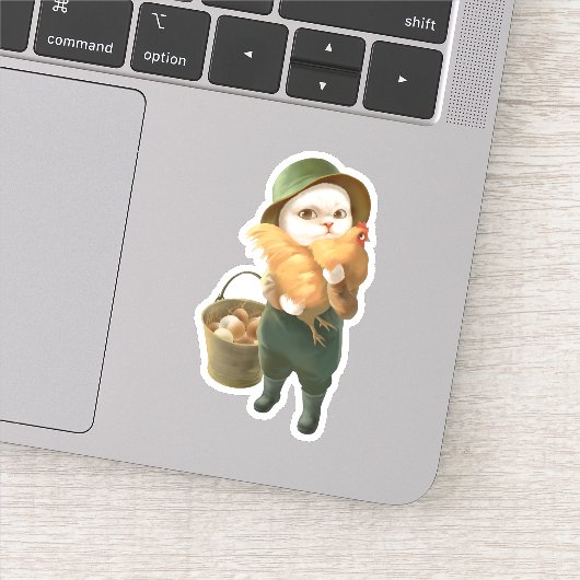 かわいらしい猫とメンドオンファーム シール (詳細)