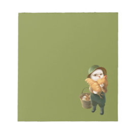 かわいらしい猫とメンドオンファーム ノートパッド