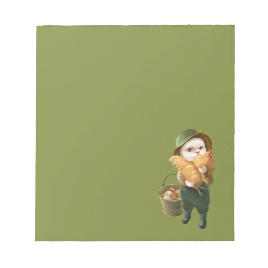 かわいらしい猫とメンドオンファーム ノートパッド (正面)