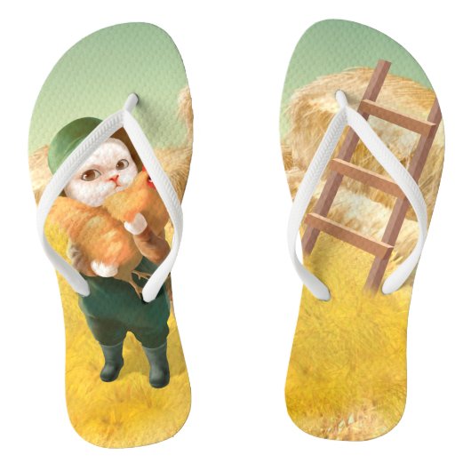 かわいらしい猫とメンドオンファーム ビーチサンダル (ソール)