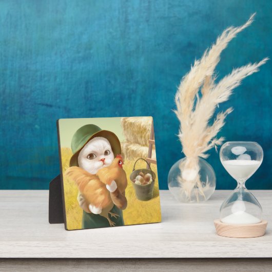 かわいらしい猫とメンドオンファーム フォトプラーク (インサイチュ)