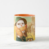 かわいらしい猫とメンドオンファーム マグカップ (中央)