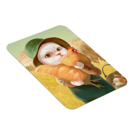 かわいらしい猫とメンドオンファーム マグネット (右側)