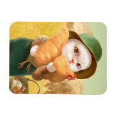 かわいらしい猫とメンドオンファーム マグネット (横)