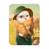 かわいらしい猫とメンドオンファーム マグネット (縦)