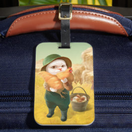 かわいらしい猫とメンドオンファーム ラゲッジタグ