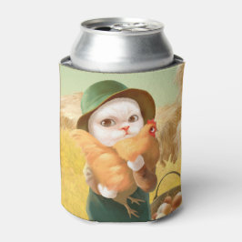 かわいらしい猫とメンドオンファーム 缶クーラー