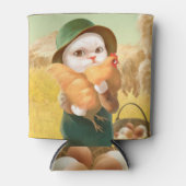 かわいらしい猫とメンドオンファーム 缶クーラー (正面)