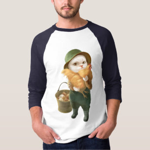 かわいらしい猫とメンドオンファーム Tシャツ