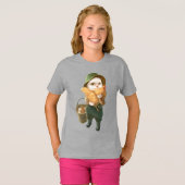 かわいらしい猫とメンドオンファーム Tシャツ (正面フル)