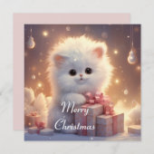 かわいらしい猫クリスマスカード シーズンカード (正面/裏面)