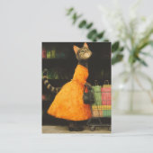 かわいらしい猫ショッピングはがき ポストカード (スタンド正面)