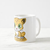 かわいらしい猫デザインセラミックマグカップ コーヒーマグカップ (正面右)