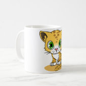 かわいらしい猫デザインセラミックマグカップ コーヒーマグカップ (正面左)
