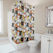 かわいらしい猫柄シャワーカーテン シャワーカーテン (インサイチュ)