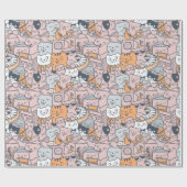 かわいらしい猫用ラッピング紙 ラッピングペーパー (フラット)