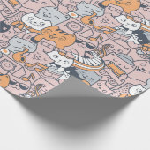 かわいらしい猫用ラッピング紙 ラッピングペーパー (角)