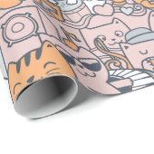 かわいらしい猫用ラッピング紙 ラッピングペーパー (ロールコーナー)