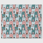 かわいらしい猫用ラッピング紙 ラッピングペーパー (フラット)