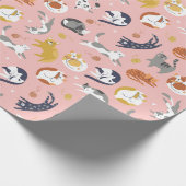 かわいらしい猫用ラッピング紙 ラッピングペーパー (角)