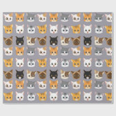 かわいらしい猫用ラッピング紙 ラッピングペーパー (フラット)