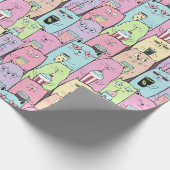 かわいらしい猫用ラッピング紙 ラッピングペーパー (角)