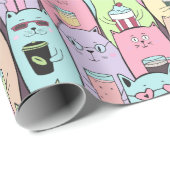 かわいらしい猫用ラッピング紙 ラッピングペーパー (ロールコーナー)