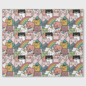 かわいらしい猫用ラッピング紙 ラッピングペーパー (フラット)