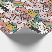 かわいらしい猫用ラッピング紙 ラッピングペーパー (角)