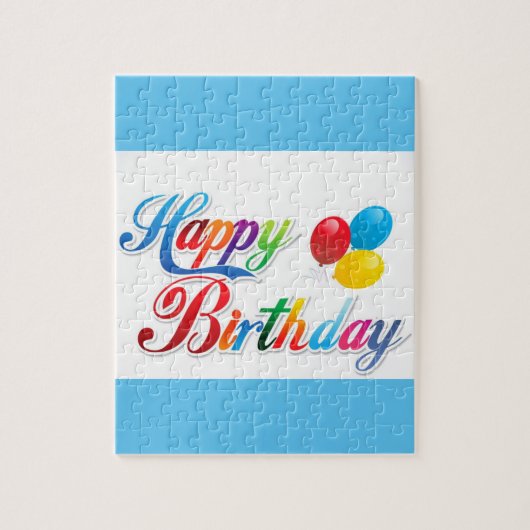 かわいらしい着色されたハッピーバースデーのパズル ジグソーパズル (縦)