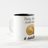 かわいらしい確実私のBirthstone貝殻です ツートーンマグカップ (正面左)