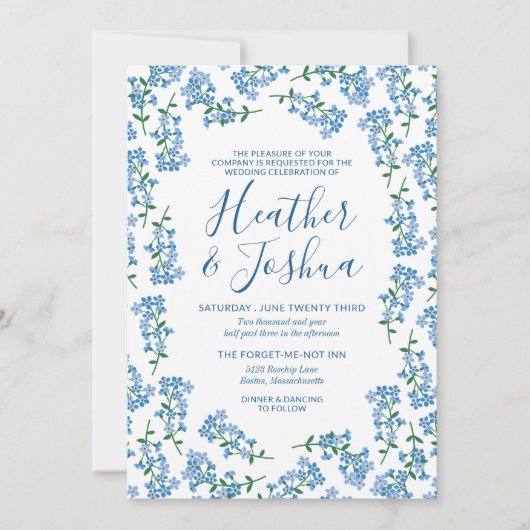 かわいらしい私をNotsの花の結婚式忘れて下さい 招待状 (正面)