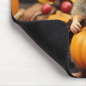 かわいらしい秋マウスとカボチャのマウスパッド マウスパッド (コーナー)