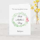 かわいらしい第1母の日の義理の娘 カード (黄色い花)