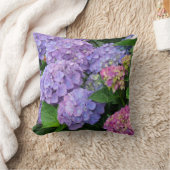 かわいらしい紫色およびピンクのアジサイの花 クッション (ブランケット)