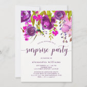 かわいらしい紫色によっては|のびっくりパーティが開花します 招待状 (正面)