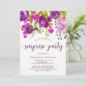 かわいらしい紫色によっては|のびっくりパーティが開花します 招待状 (スタンド正面)