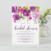 かわいらしい紫色によっては|のブライダルシャワーの招待状が開花します 招待状 (スタンド正面)
