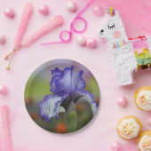 かわいらしい紫色のアイリス ペーパープレート (パーティー)