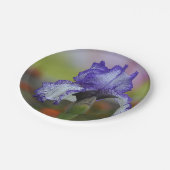 かわいらしい紫色のアイリス ペーパープレート (アングル)