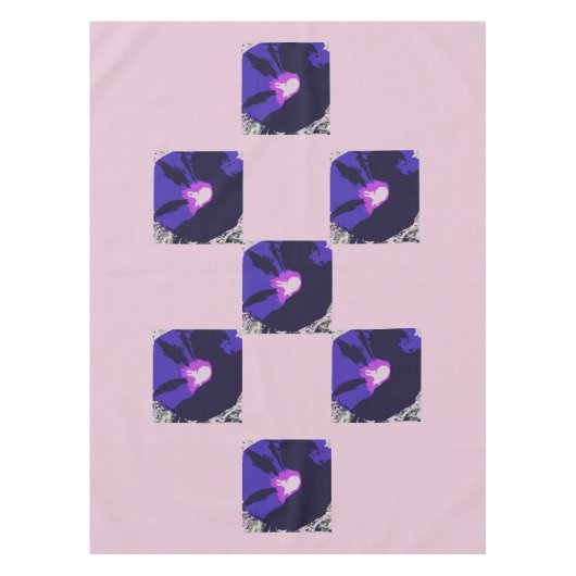 かわいらしい紫色のカスタムなテーブルクロス テーブルクロス (正面)