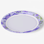 かわいらしい紫色のテーマのレトロによっては花パターンが開花します ペーパープレート (アングル)