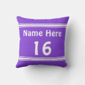 かわいらしい紫色のパーソナライズな野球の装飾用クッション クッション (裏面)