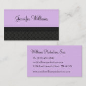 かわいらしい紫色のラベルのリボンの名刺 名刺 (正面/裏面)