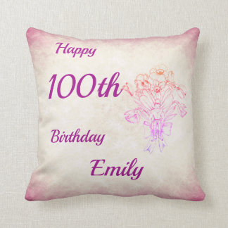 かわいらしい紫色のヴィンテージのスタイルの花の妖精100th クッション