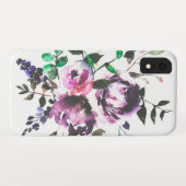 かわいらしい紫色のヴィンテージの水彩画の花柄 Case-Mate iPhoneケース (裏面(横))