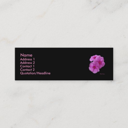 かわいらしい紫色の三重項の名刺 スキニー名刺 (正面)